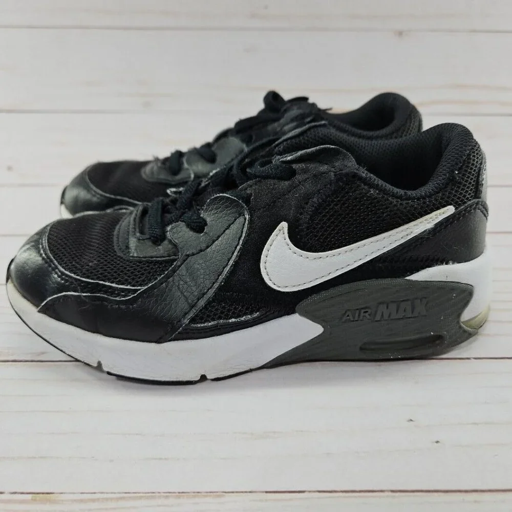 Nike Air Max Shoes Youth 1 Y Excee Athletic Sneakers Black Leather CD6892-001‎